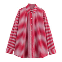 Women's Striped Loose Long Sleeve Shirt