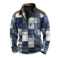 Half Zipper Sweater Ethnic Style 3d Printing