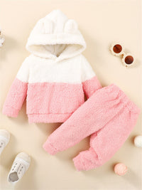 Girls' Fashion Casual Long Sleeve Patchwork Top Trousers Two-piece Suit