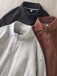 American Polar Fleece Casual Sweatshirt Loose Bottoming Shirt Long Sleeve Half Zipper Jacket