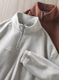 American Polar Fleece Casual Sweatshirt Loose Bottoming Shirt Long Sleeve Half Zipper Jacket