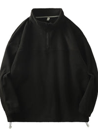American Polar Fleece Casual Sweatshirt Loose Bottoming Shirt Long Sleeve Half Zipper Jacket