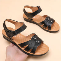 Genuine Leather Flat Non-slip Middle-aged And Elderly Women's Shoes