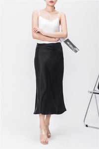 Triacetate Satin High Waist Slimming Skirt Hip-wrapped Fishtail Skirt