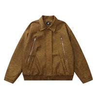 Men's FallWinter Loose Casual Leather Clothing Coat