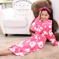 Plus velvet long sleeve children bathrobe