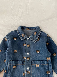 Child Bear Denim Jumpsuit