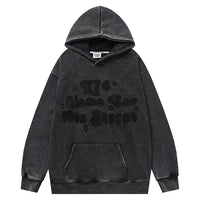 Distressed Fleece-lined Thickened Hooded Sweatshirt Men's Street Tide Brand Niche Loose Pullover Hoodie