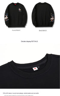 Fashion Embroidered Sweater Deer Round Neck Cotton Jacket Shirt