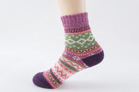 Ethnic style cashmere socks women