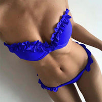 Women's strapless solid color swimsuit