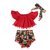Girl's Short Sleeve Strapless Solid Top