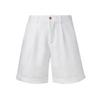 Men's Casual Resort-Style White Button-Fly Shorts