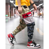 Autumn new day large size loose camouflage tooling men's elastic waist casual trousers