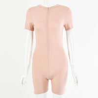 Round neck short sleeve jumpsuit