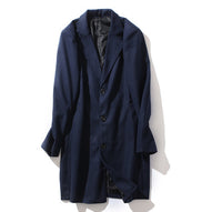 Mens Mid-length Long-sleeve Wool Coat Autumnwinter Wool Outerwear