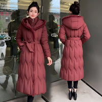 Stitching Elegant Slim Large Cotton-padded Clothes