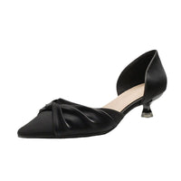 New Low-heeled, Versatile Hollow-out Bow Pumps