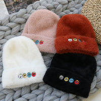 Warm and velvet pointy knitted hat