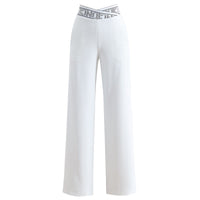 Women's Summer High-Waist Straight-Leg Drapey Long Pants