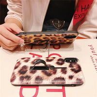 Tide brand leopard print ring stand phone case