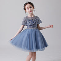 Children's dress new puffy yarn piano costume host