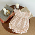 Children's Clothing Boys And Girls Plaid One-piece Romper