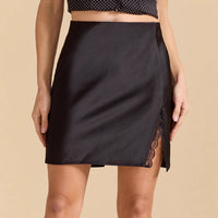 Lace Split High-waist Elastic Skirt Sexy Figure-hugging
