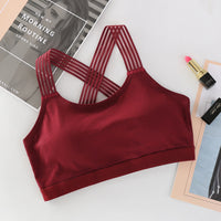 Cross-over off-the-shoulder bra