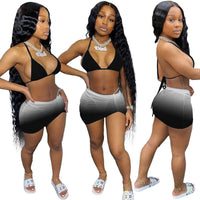 Fashion Sexy Summer Gradient Bikini Halterneck Swimsuit