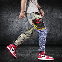 Fashionable Men's Cotton Stitching Camouflage Overalls