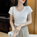 Pure Cotton Nursing T-Shirt V-Neck Breastfeeding Base Layer Top