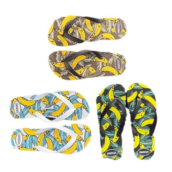 Men's Outerwear Printed Non-slip Wear-resistant Soft Bottom Slippers