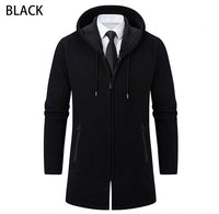 Men's Sweater Jacket Mid-length Coat Hooded Sweater Men's Coat
