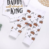 New Baby boys Clothing Set Tops Romper +Crown Pants