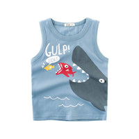 Fashion Boys Sleeveless Sling Cartoon Baby Top