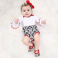 Spring and autumn baby one-piece quilted romper