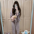 Princess-style Fleece-lined Extra-thick Flannel Pajama And Loungewear Set For Winter