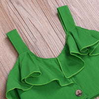 Summer bow print culottes suit