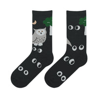 Zoo cartoon illustration female socks cute trendy socks cotton socks in tube socks