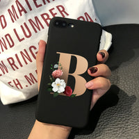 Creative Letters Black Matte Soft Phone Case