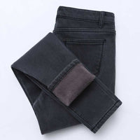 Women's thickened velvet jeans