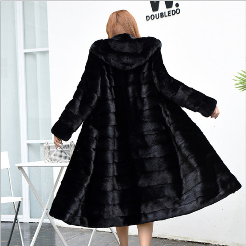 Fur Long Coat Thickened Warm