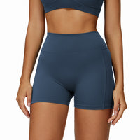Brushed Yoga Shorts High Waist Slim Fit Sports Shorts