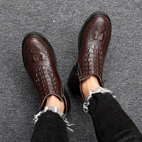 Korean Side Zipper Men's Leather Boots