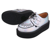 Silver laser illusion Harajuku Brock sponge cake bottom thick men and women shoes platform shoes