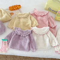 Girls' Autumn And Winter Thickened Velvet Home Clothes Warm Pajamas Set