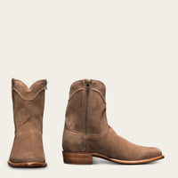 Side Zip Round Toe Men's Plus Size Motorcycle Boots