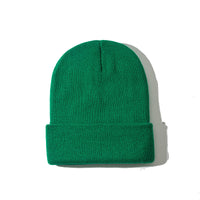 Pure color warm knitted hat