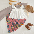 Two piece vest and skirt suit